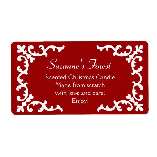 Personalised Candle or Canning Jar Red Label Shipping Label