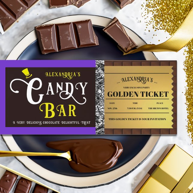 Personalised Candy Bar Golden Ticket Invitation (Creator Uploaded)