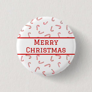 Personalised Candy Cane Christmas 3 Cm Round Badge