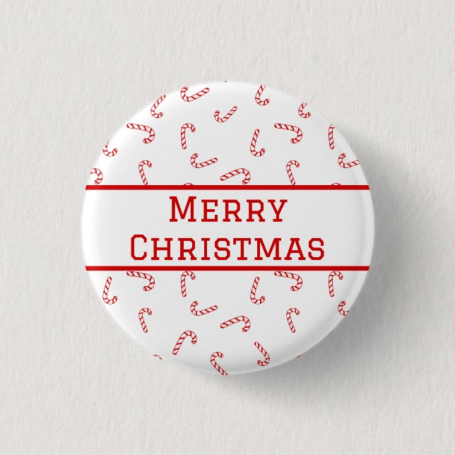 Personalised Candy Cane Christmas 3 Cm Round Badge (Front)