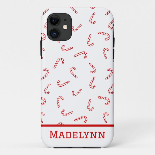 Personalised Candy Cane Christmas Case-Mate iPhone Case (Back)