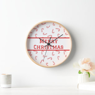 Personalised Candy Cane Christmas Clock