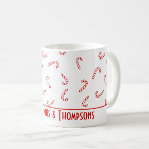 Personalised Candy Cane Christmas Coffee Mug