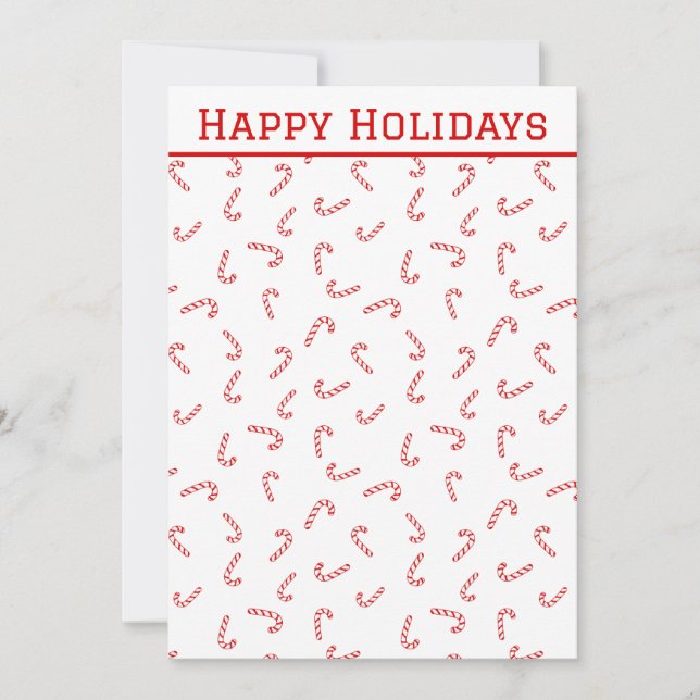 Personalised Candy Cane Christmas Holiday Card (Front)