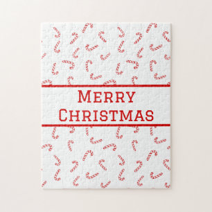 Personalised Candy Cane Christmas Jigsaw Puzzle