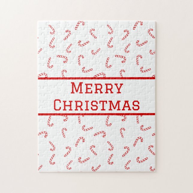 Personalised Candy Cane Christmas  Jigsaw Puzzle (Vertical)