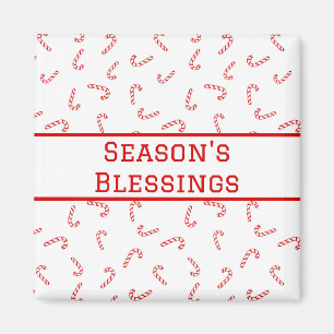 Personalised Candy Cane Christmas Magnet
