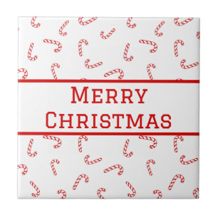 Personalised Candy Cane Christmas Tile