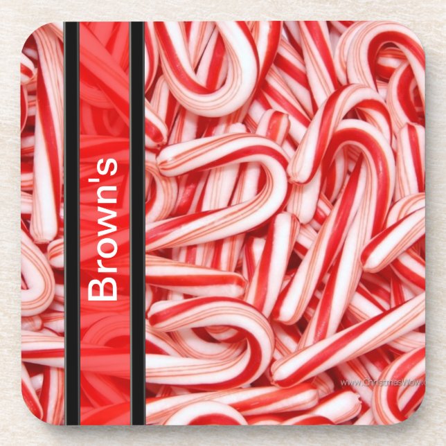 Personalised Candy Cane Coasters Template (Front)
