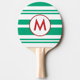 Personalised Candy Cane Stripe Monogram Ping Pong Paddle