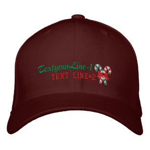 Personalised Candy Canes for the holidays Embroidered Hat