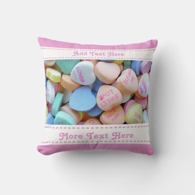 Personalised Candy Conversation Hearts Cushion (Front)