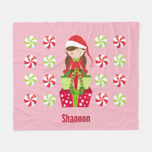 Personalised Candy Crush Female Elf Fleece Blanket