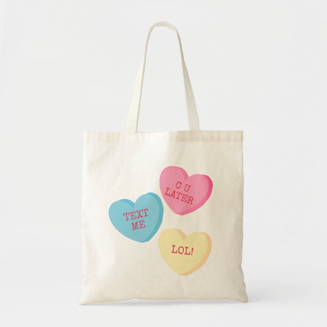 Personalised Candy Hearts Tote (Front)