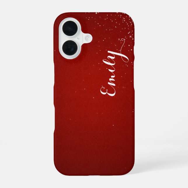 Personalised Candy Red Diamond - Barely There iPhone 16 Case (Back)