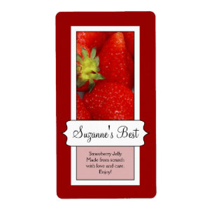 Personalised Canning Jar Label, Strawberry