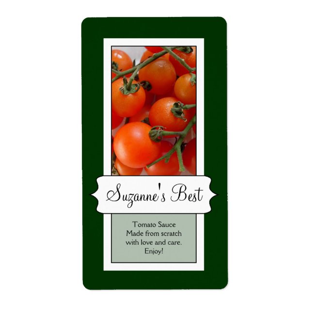Personalised Canning Jar Label, Tomato (Front)