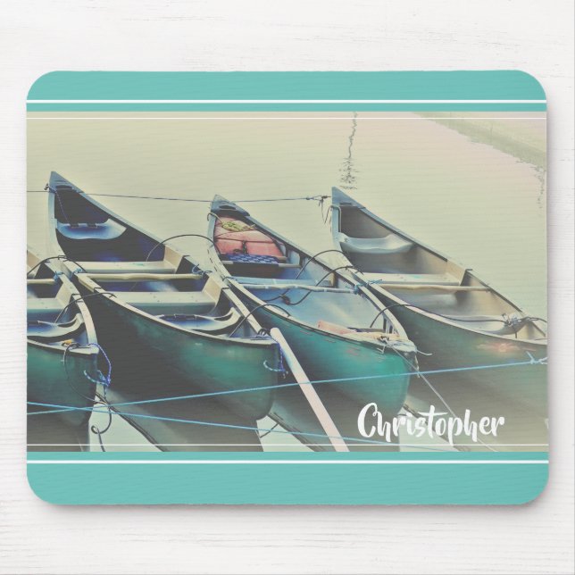 Personalised canoe  mouse mat (Front)