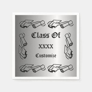 Personalised Cap & Diploma Class Event Napkins