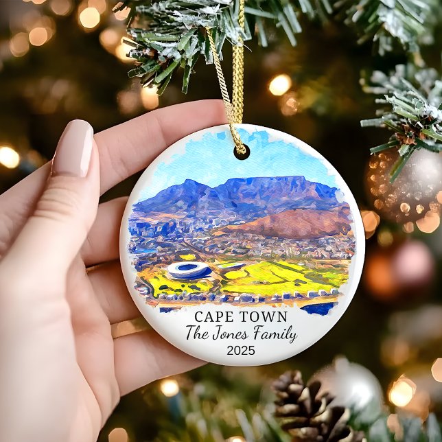 Personalised Cape Town, South Africa Gift Ceramic Tree Decoration (Creator Uploaded)