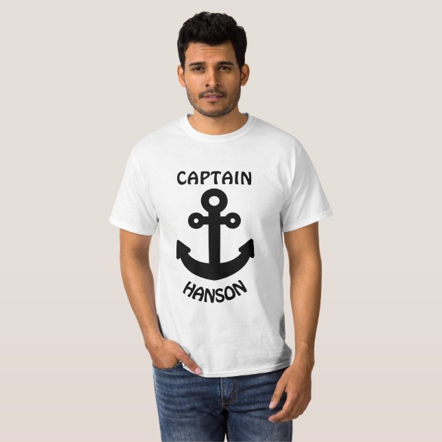 Personalised Captain Black Anchor T-Shirt (Front Full)