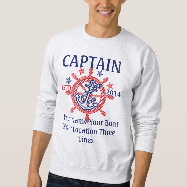 Personalised Captain First Mate Skipper Crew Sweatshirt (Front)