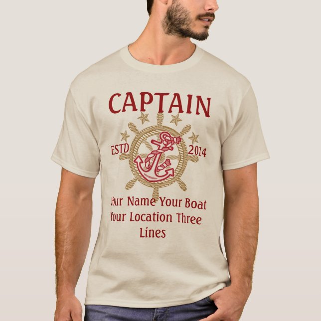 Personalised Captain First Mate Skipper Crew T-Shirt (Front)