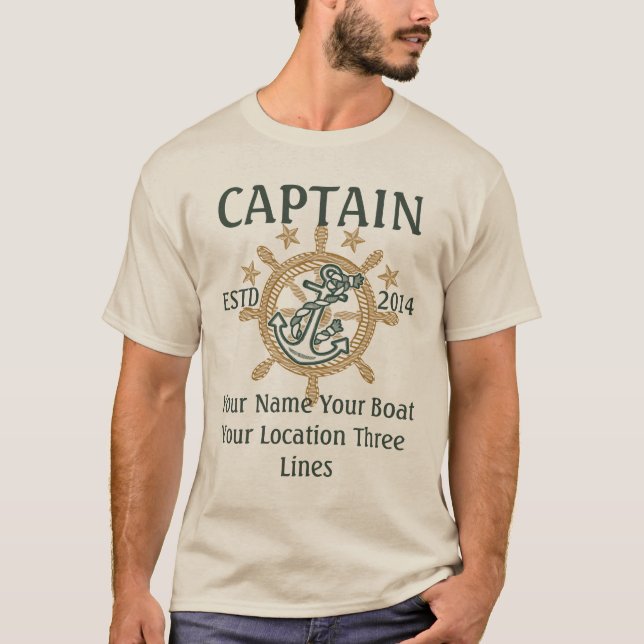 Personalised Captain First Mate Skipper Crew T-Shirt (Front)