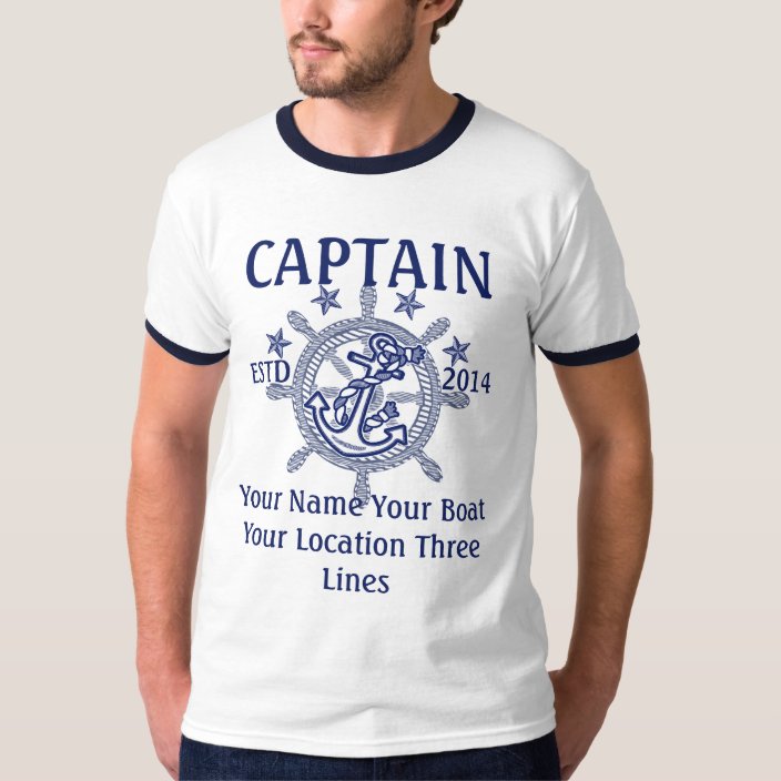 Personalised Captain First Mate Skipper Crew T-Shirt | Zazzle.co.uk