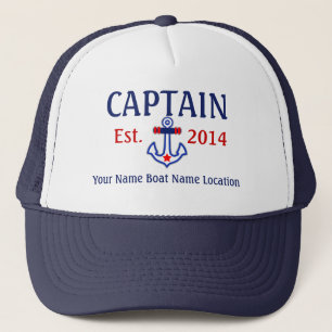 Personalised Captain Hat Year Name Location