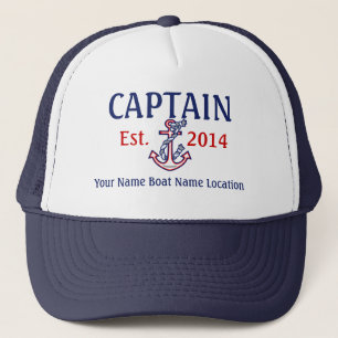 Personalised Captain Hat Year Name Location