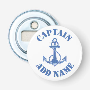 Personalised captain name anchor bottle opener