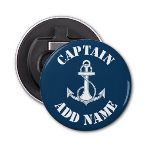 Personalised captain name anchor bottle opener