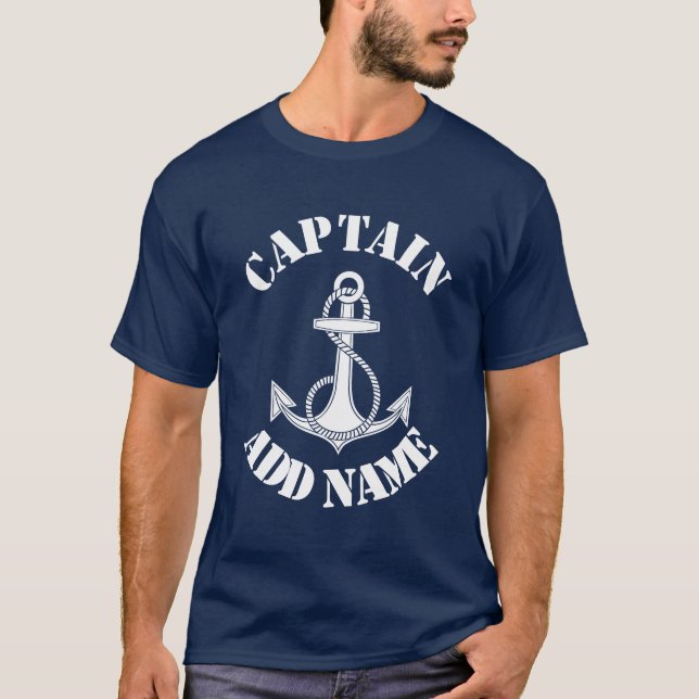 Personalised captain name anchor T-Shirt (Front)