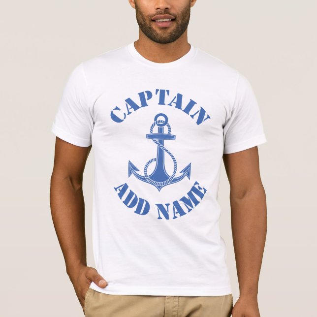 Personalised captain name anchor T-Shirt (Front)