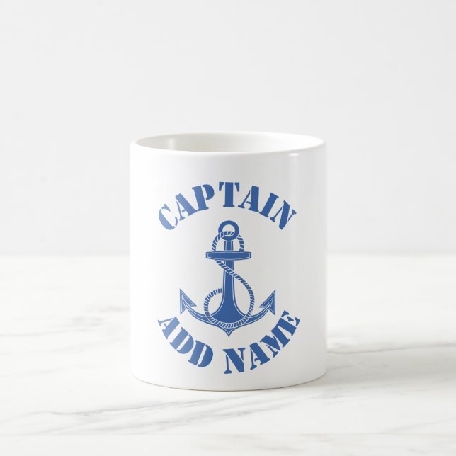 Personalised captain name boat coffee mug (Center)