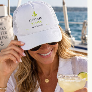 Personalised Captain Name & Boat Name Nautical Trucker Hat