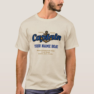 Personalised Captain Name Boat Year and More T-Shirt
