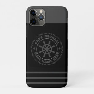 Personalised Captain Nautical Anchor Boat Name iPhone 11 Pro Case
