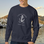 Personalised Captain Nautical Anchor Boat Name Sweatshirt<br><div class="desc">A nautical design featuring an anchor,  personalised with the captain's name,  boat name and location. Designed by Thisisnotme©</div>