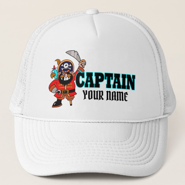 Personalised Captain Pirate Boat Hat (Front)