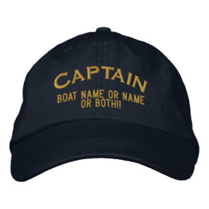 Personalised Captain Your Boat Your Name or Both! Embroidered Hat