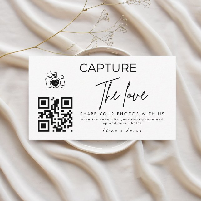 Personalised Capture The Love Wedding Qr Code Enclosure Card (Creator Uploaded)