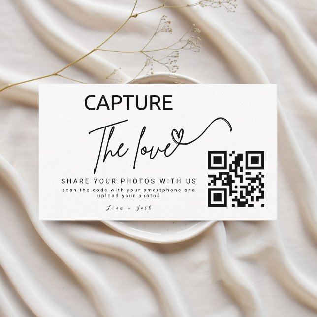 Personalised Capture The Love Wedding Qr Code Enclosure Card (Creator Uploaded)