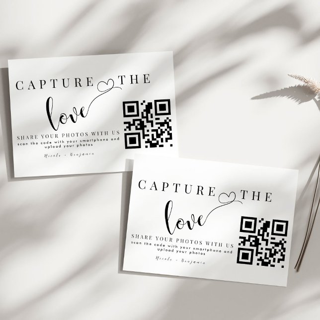 Personalised Capture The Love Wedding Qr Code Enclosure Card (Creator Uploaded)