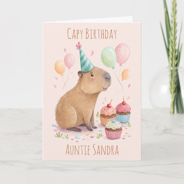 Personalised Capybara Birthday Card (Front)