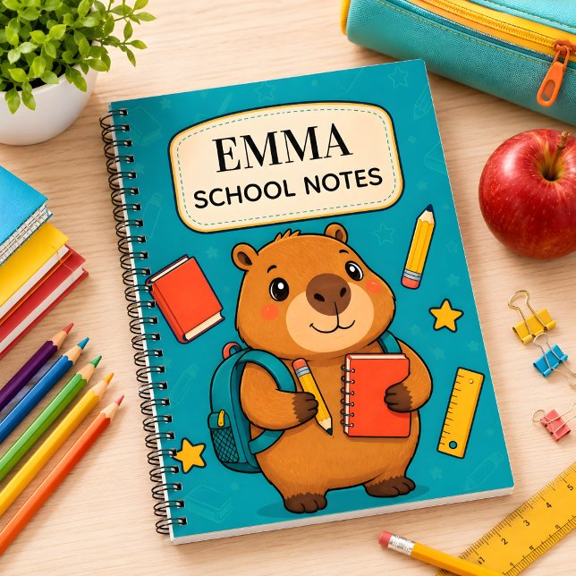 Personalised Capybara Kids School Notebook (Creator Uploaded)