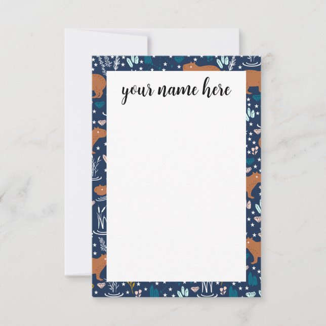 Personalised Capybara Notecards (Front)