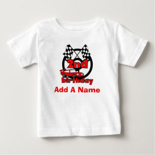 Personalised Car Racing 2nd Birthday T-shirt