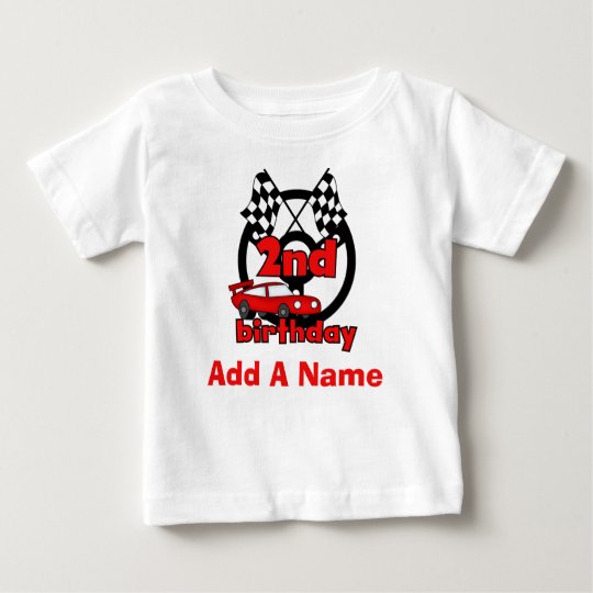 Personalised Car Racing 2nd Birthday T-shirt